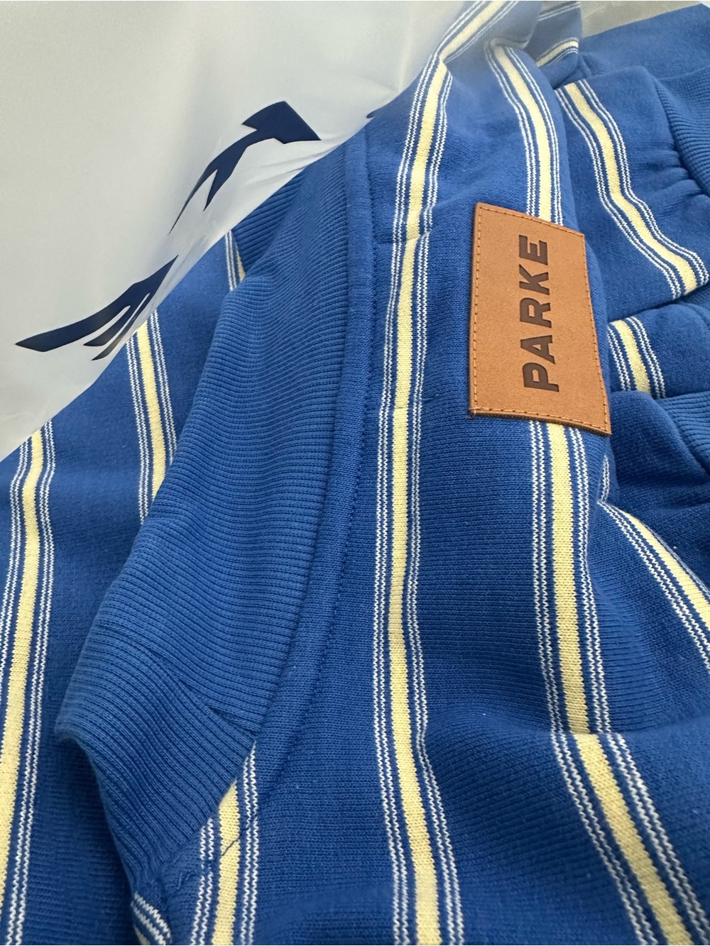 New PARKE NYC New York  Striped Mockneck Sweatshirt SMALL MEDIUM PLUS Zip Tote - Picture 4 of 9
